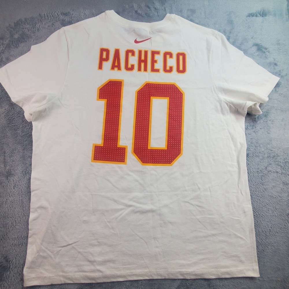 Nike Isiah Pacheco #10 Kansas City Chiefs Super Bowl 58 T-Shirt Men's 2X White